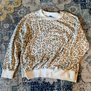 Old Navy Beige and Cream Leopard Print Sweatshirt